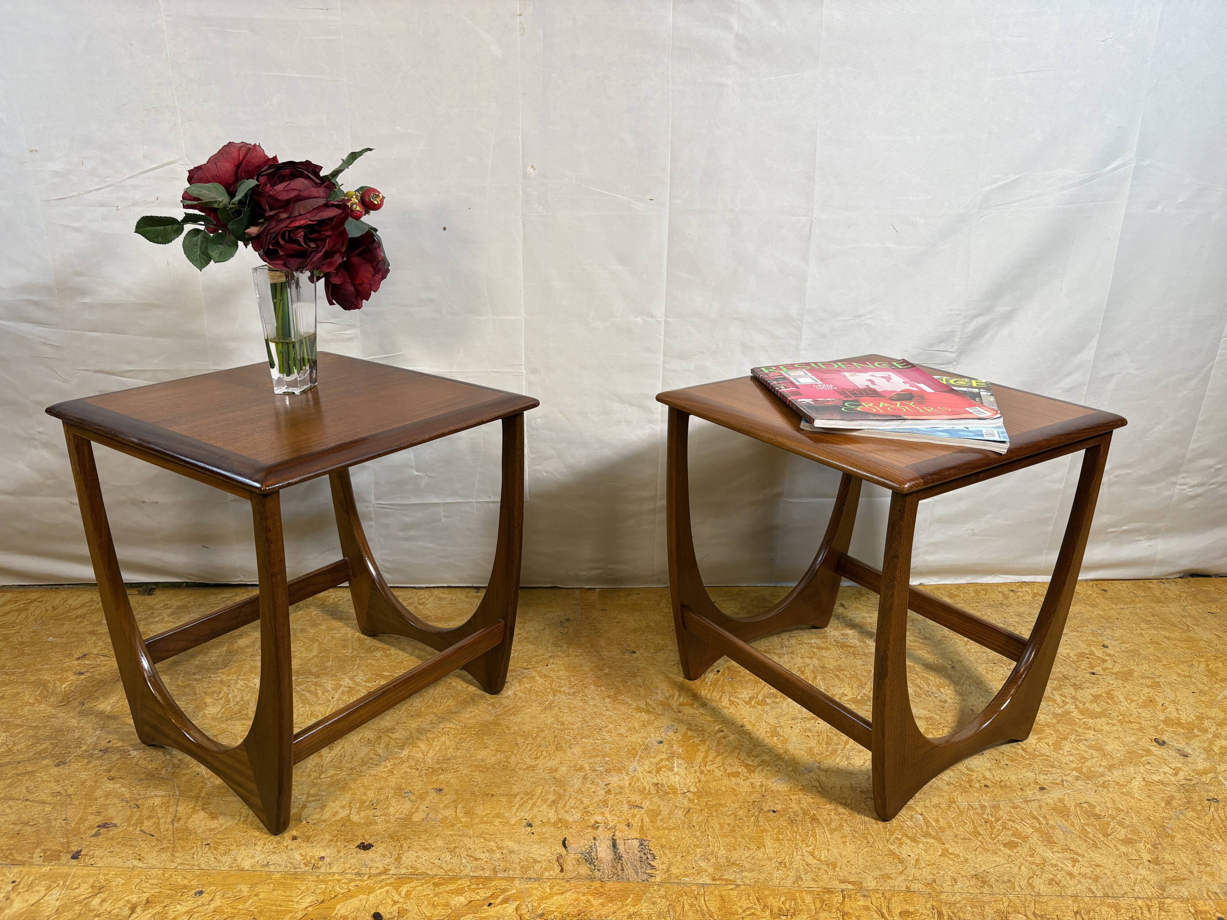 Mid Century Retro Teak Pair of Lamp Tables / Side Tables by G-Plan 1960