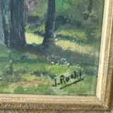 Oil painting from the 1960s signed J.Roche with ornamental frame