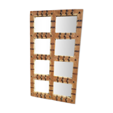 Ancien miroir en teck birman avec ferrures cuivre