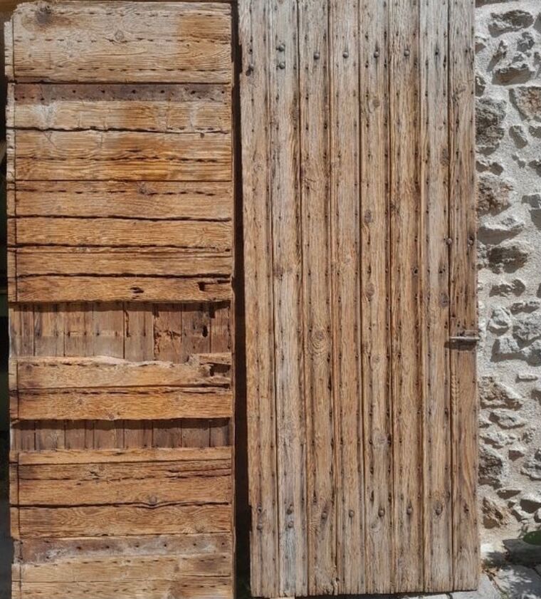 Old wooden barn doors