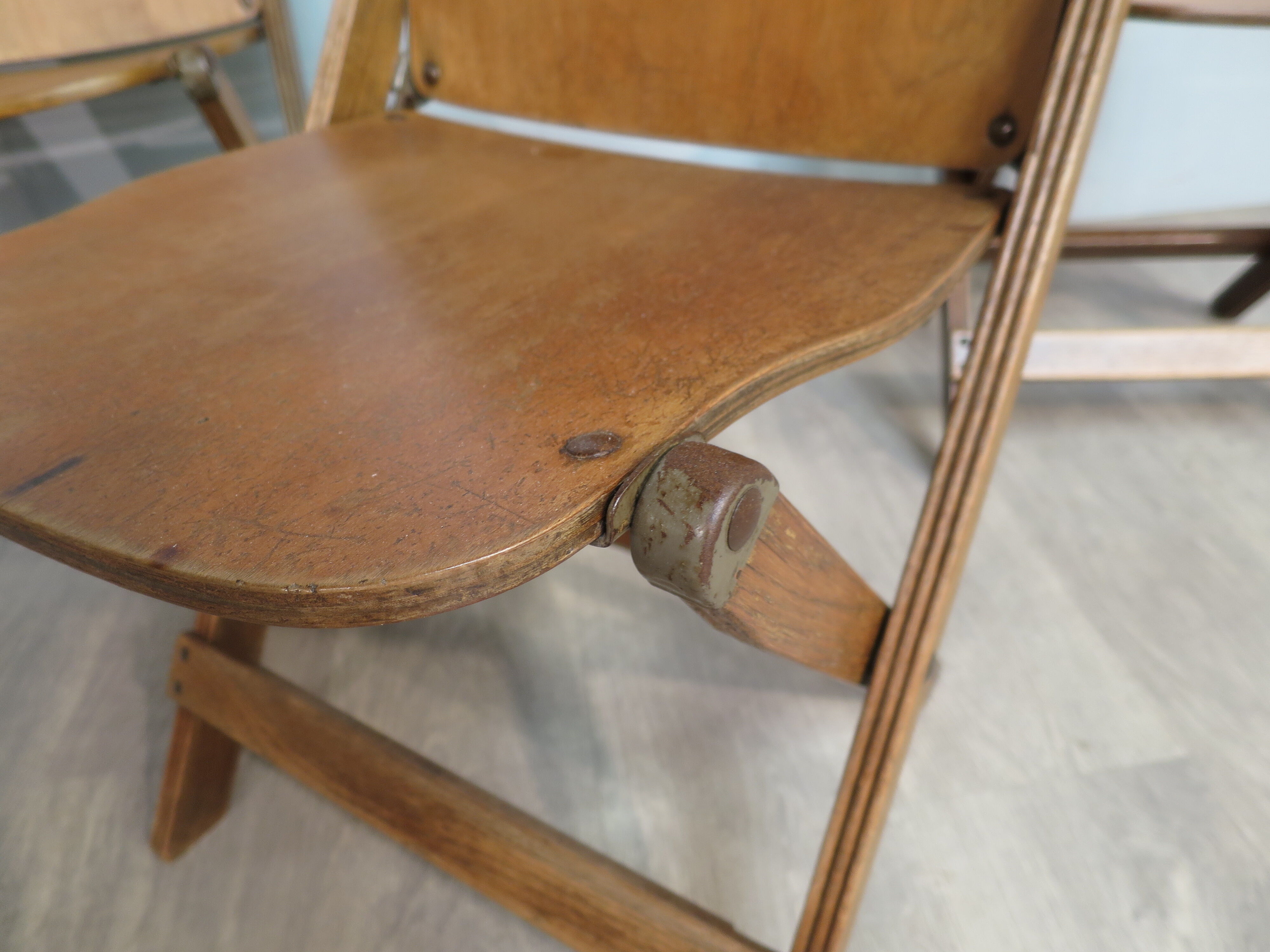 Set de 4 chaises pliantes US army années 40
