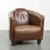Sturdy cognac-coloured cow leather Aviator design armchair