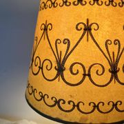 Antique turned wood lamp
