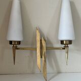 Vintage design solid brass wall light from the 60s
