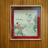 Bamboo wardrobe with illustrations, Italy, 1950