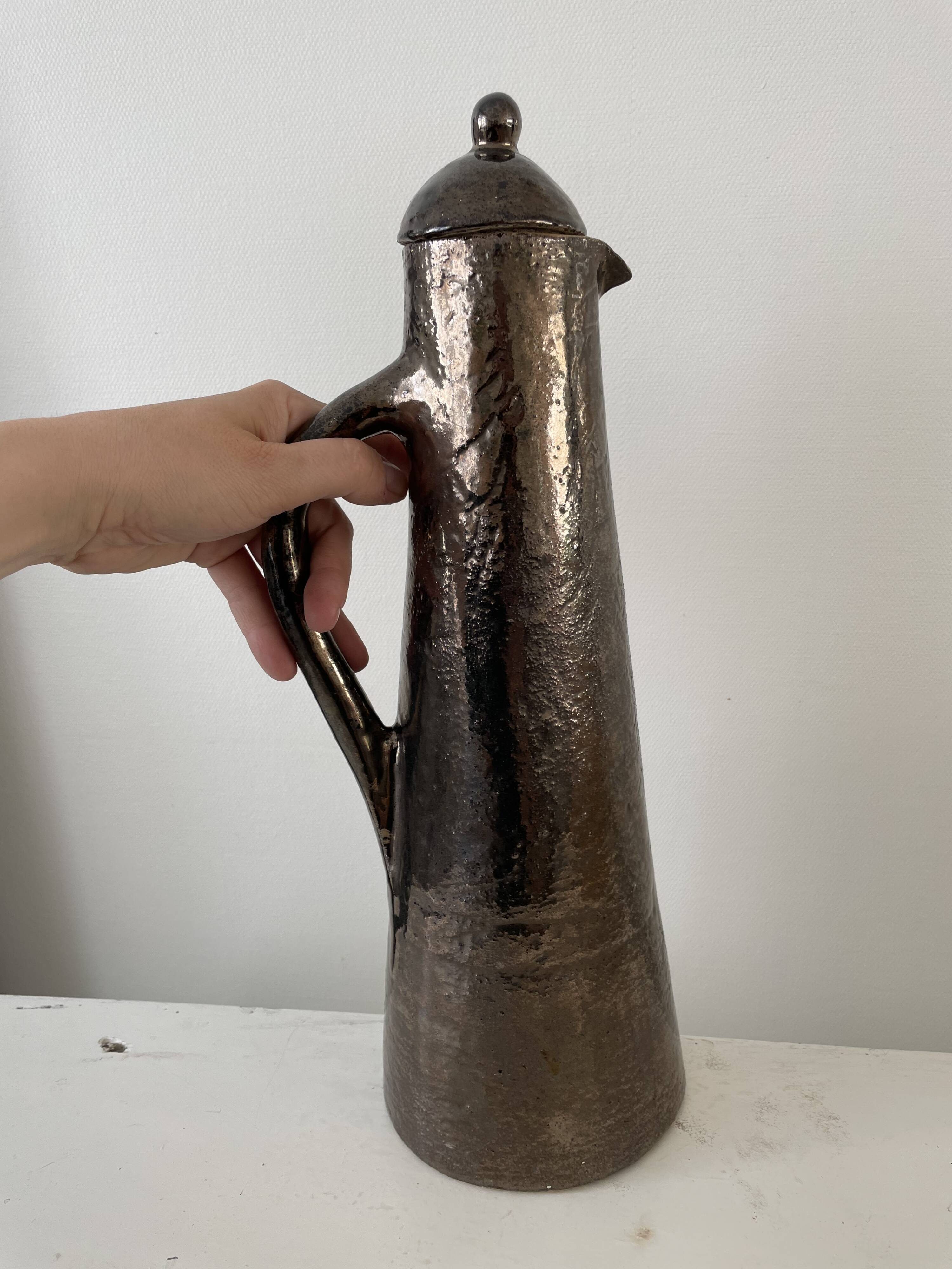 Large handmade ceramic jug, 1975