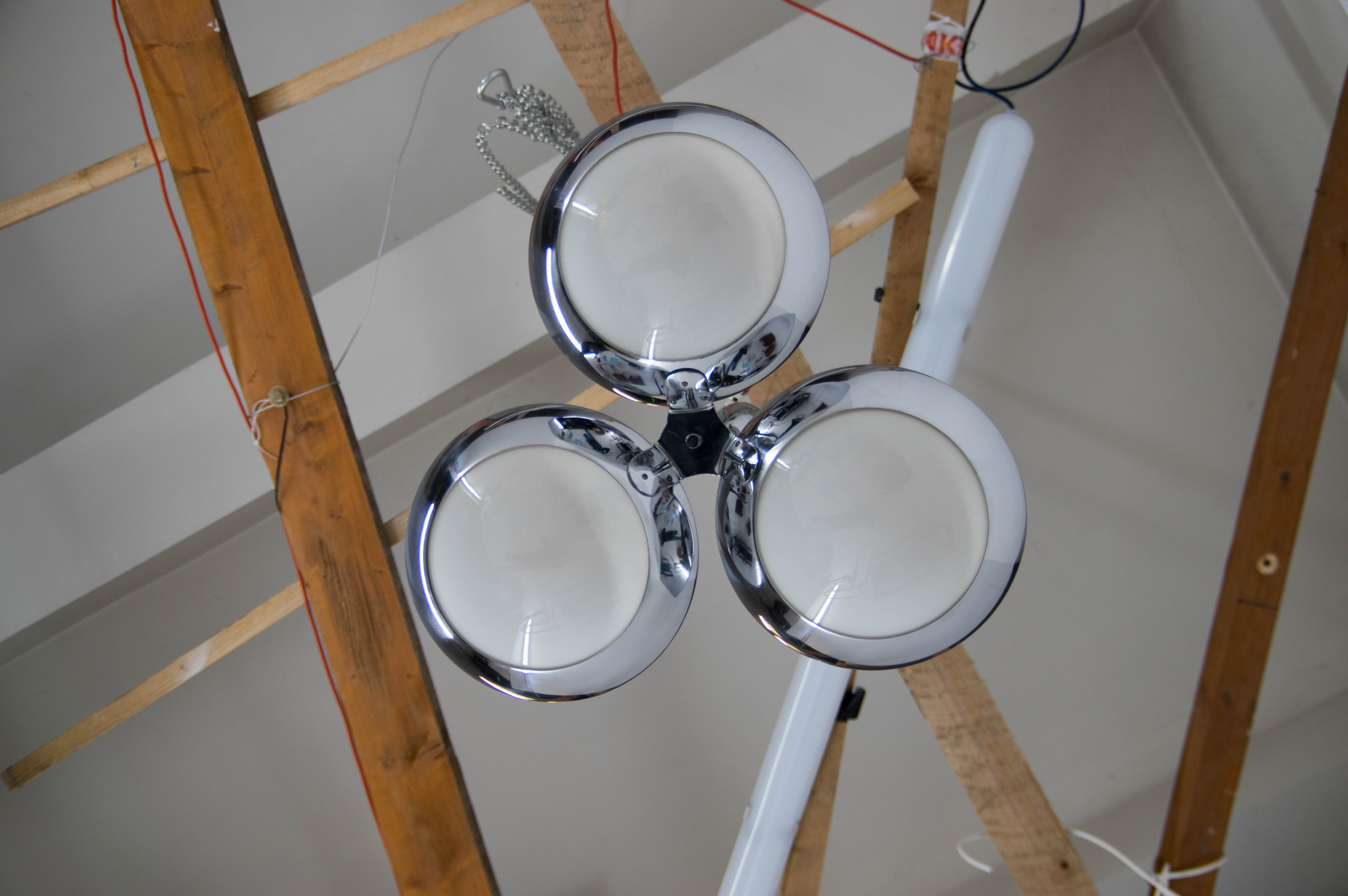 Chrome-Plated Functionalist Chandelier by Zukov, 1940s