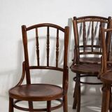 Antique Parisian café-style chairs (c. 1920). Set of 6, no. 3