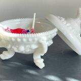 Vintage opaline glass candy dish