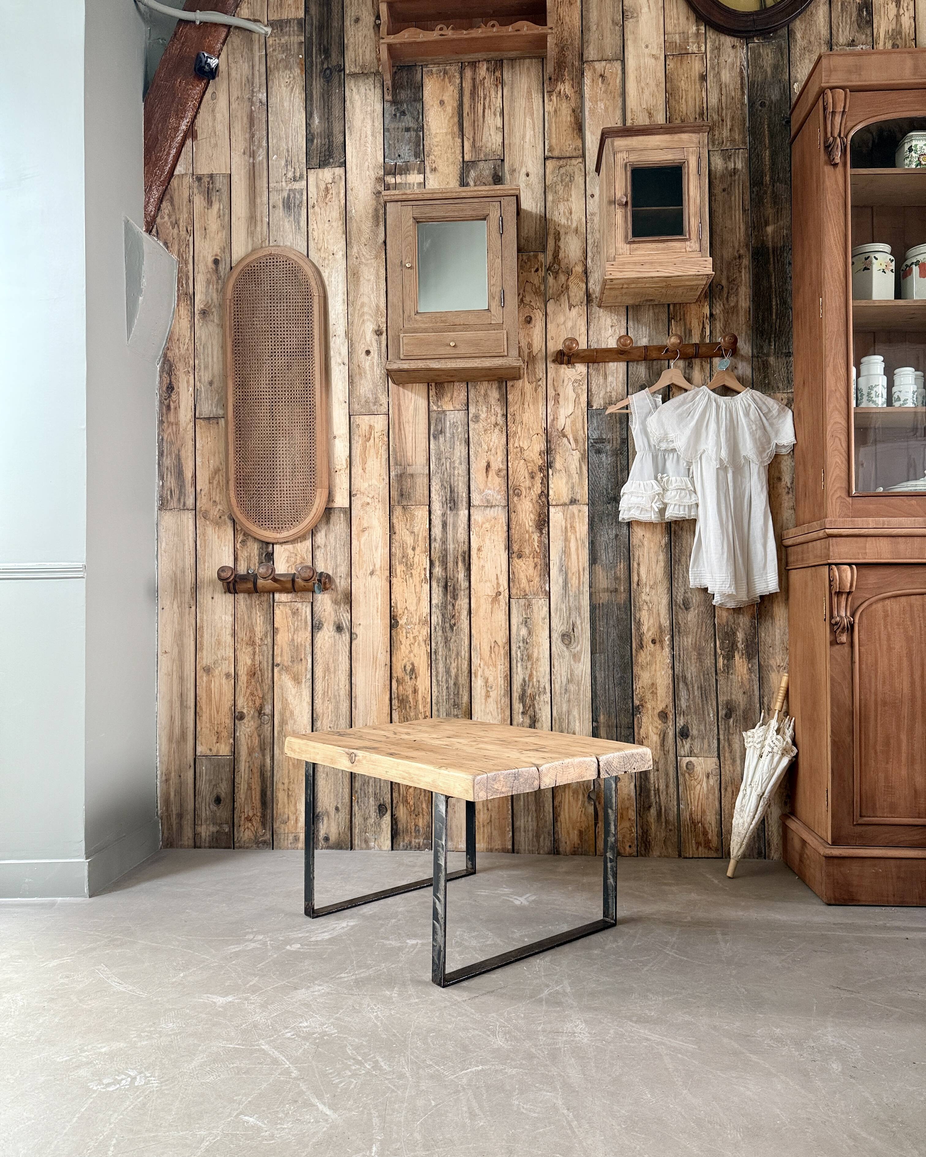 SNCF wood and metal coffee table