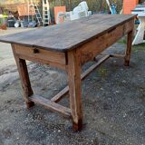 19th century country farm table in oak