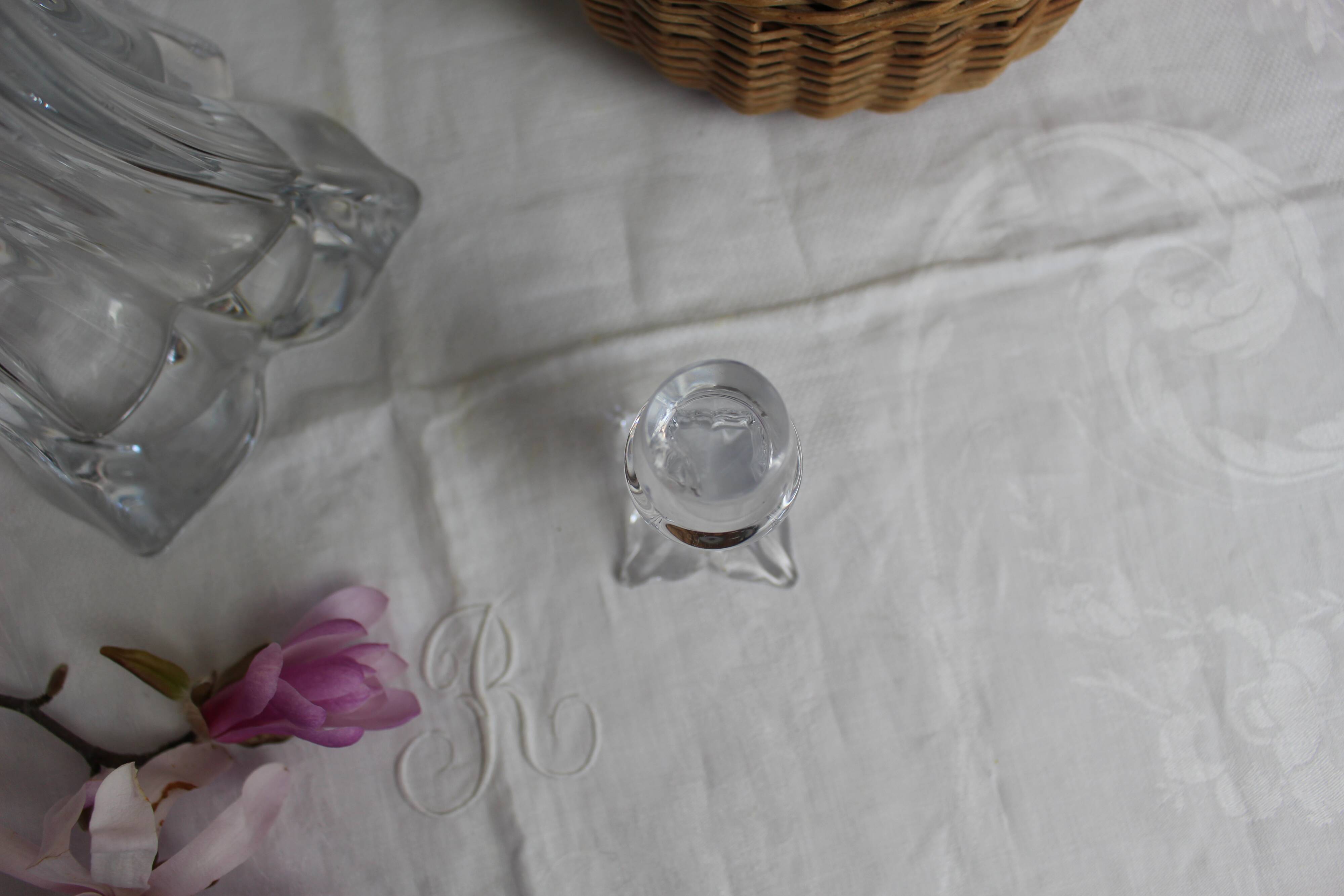 Crystal carafe stamped "Bohemia"