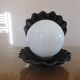 Black ceramic shell lamp and white opaline ball 1970