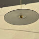 Vintage suspension industrial lampshade in green and white enamel XL