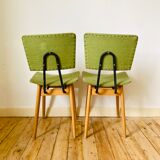 Green scandinavian wooden chairs 60/70