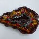 Cut fruit leaf in autumnal colors, vintage 1960. Stamped Vallauris