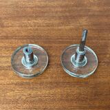 Mid-century modern glass and metal door handle from the space age, Germany, 1960s.