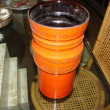 Orange tubular vase circa 1950/70