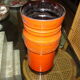 Orange tubular vase circa 1950/70