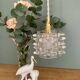 Vintage tulip pendant light in holophane glass