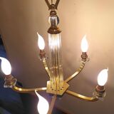 Art Deco chandelier attributed to Jacques Adnet, 1950s/60s.