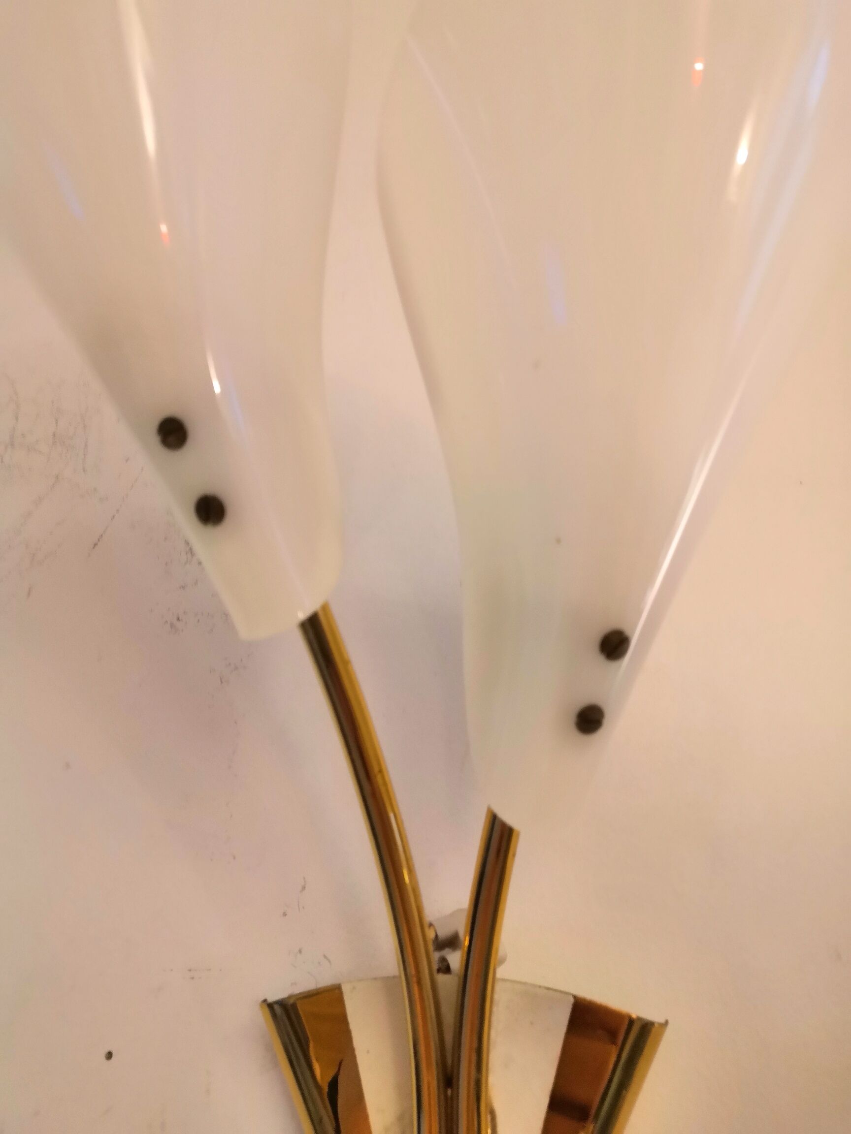 Pair of brass wall lamps design 50s - 60s