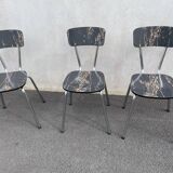 Black marbled formica chairs