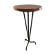 Vintage tripod harness round wooden top on black lacquered metal stand