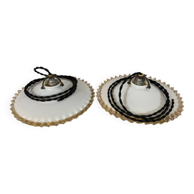 Paire de suspensions de opaline