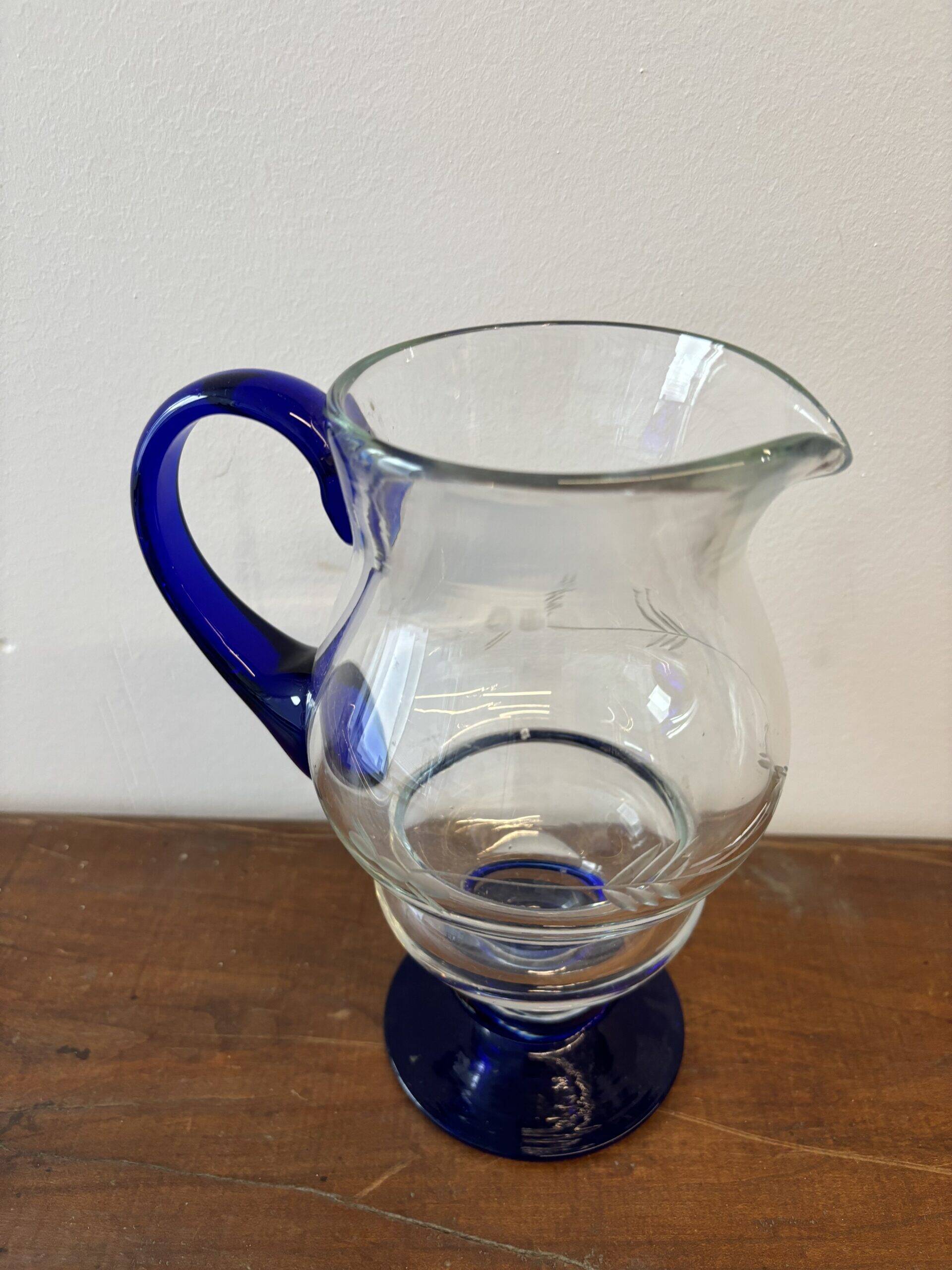 Blue glass carafe