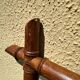 Antique bamboo style mirror mercury glass vintage solid wood