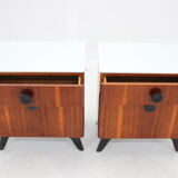 1950s Jindrich Halabala Mahogany Bedside tables ,Czechoslovakia