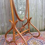 Vintage rattan psyche mirror