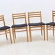 Ensemble de quatre chaises de salle à manger des années 1970, design scandinave.
