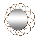 Miroir soleil, fleur vintage, 50x45 cm