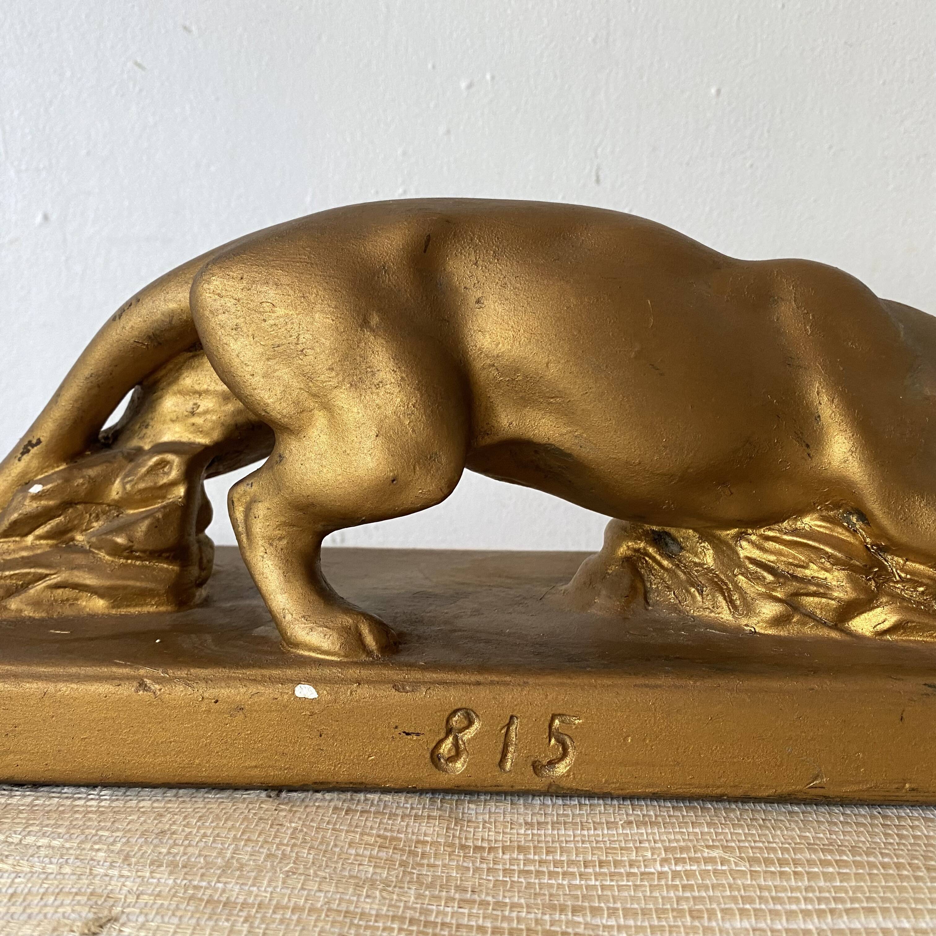 1950s gilded plaster panther