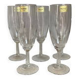 Five Luminarc champagne flutes