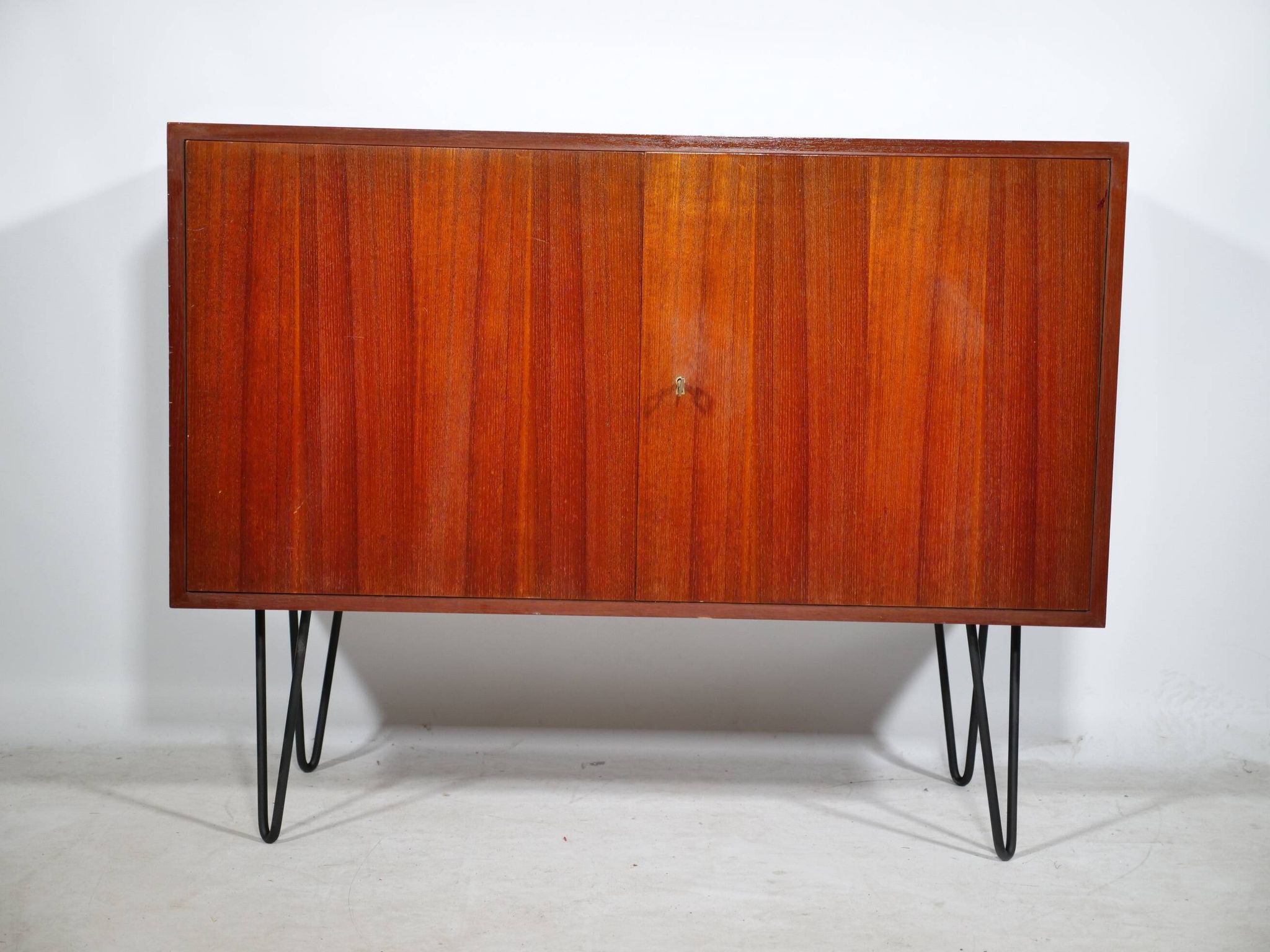 Buffet d'Erich Stratmann, teck, pieds en épingle à cheveux, armoire, années 1960