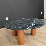 Table basse marbre noir pieds bois