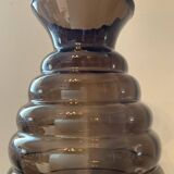Large vintage smoked glass vase