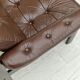 Scandinavian 2-seater sofa, original brown leather, 70s