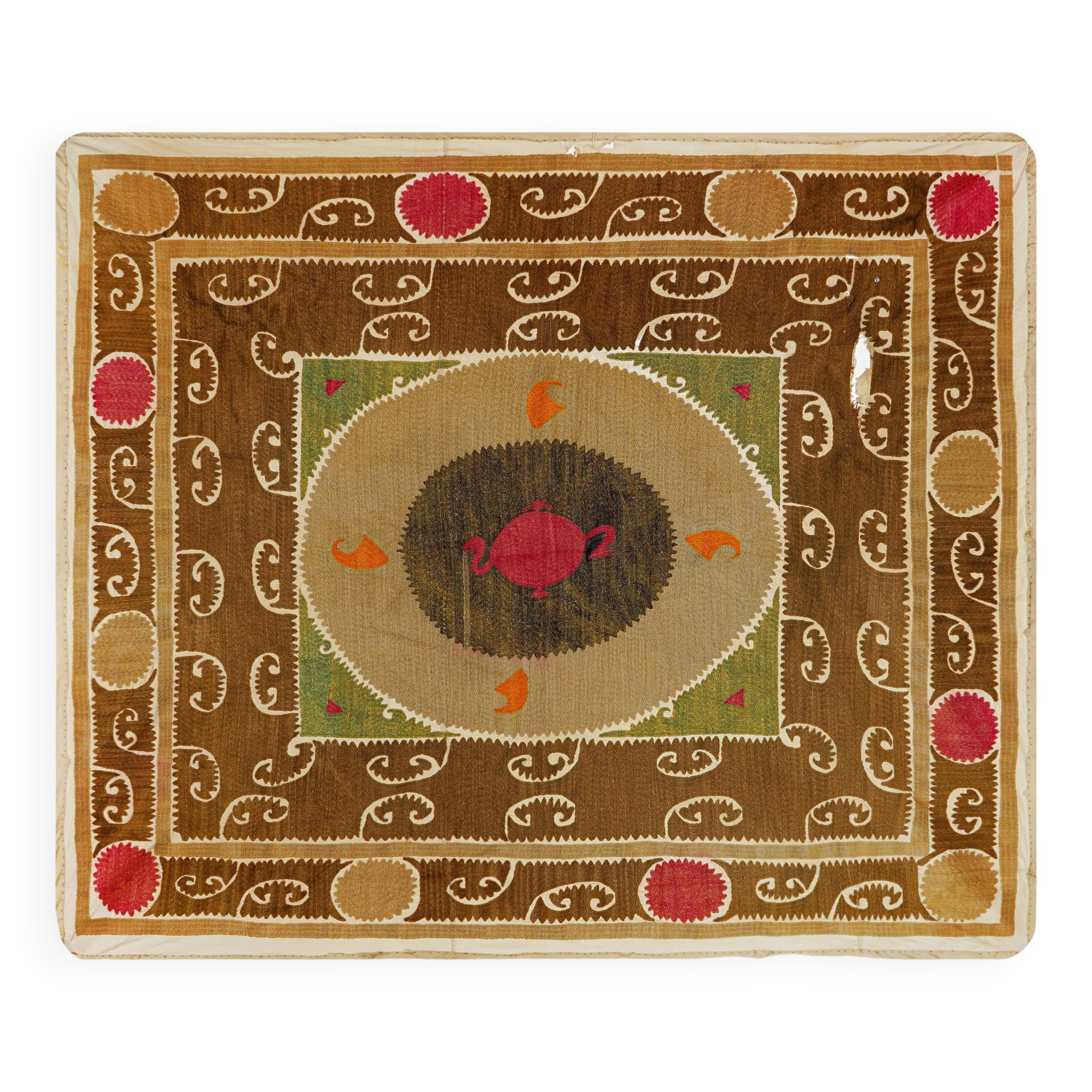 Vintage Turkish hand-knotted rug 107x126 cm