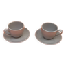 2 tasses / soucoupes à café / thé / chocolat  céramique vernissée
