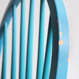 Pair of vintage Scandinavian Windsor chairs with blue bars