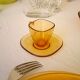 Coffee cup & amber glass undercup vereco - made in france