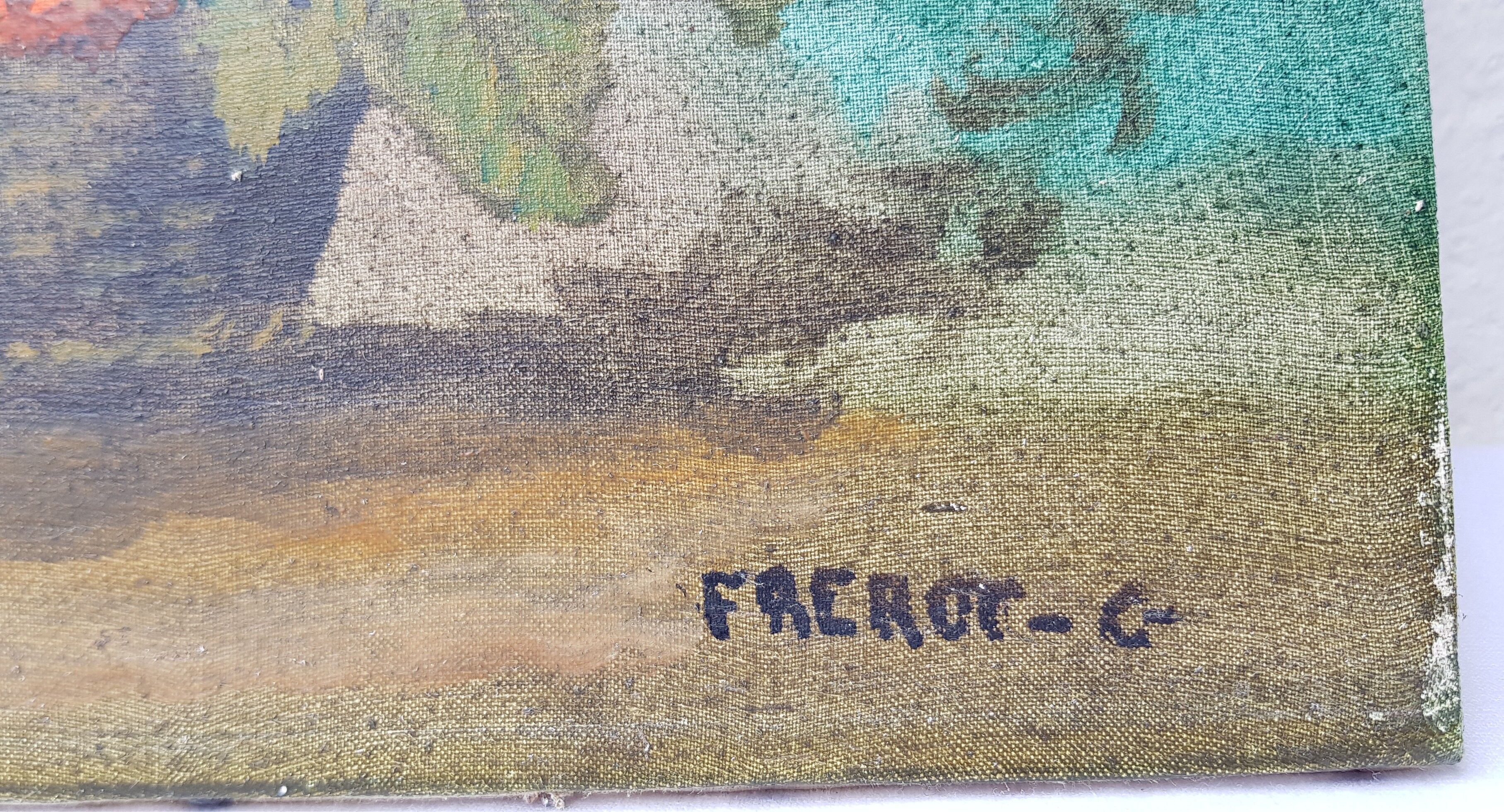 Oil on canvas "daisies pomponettes"