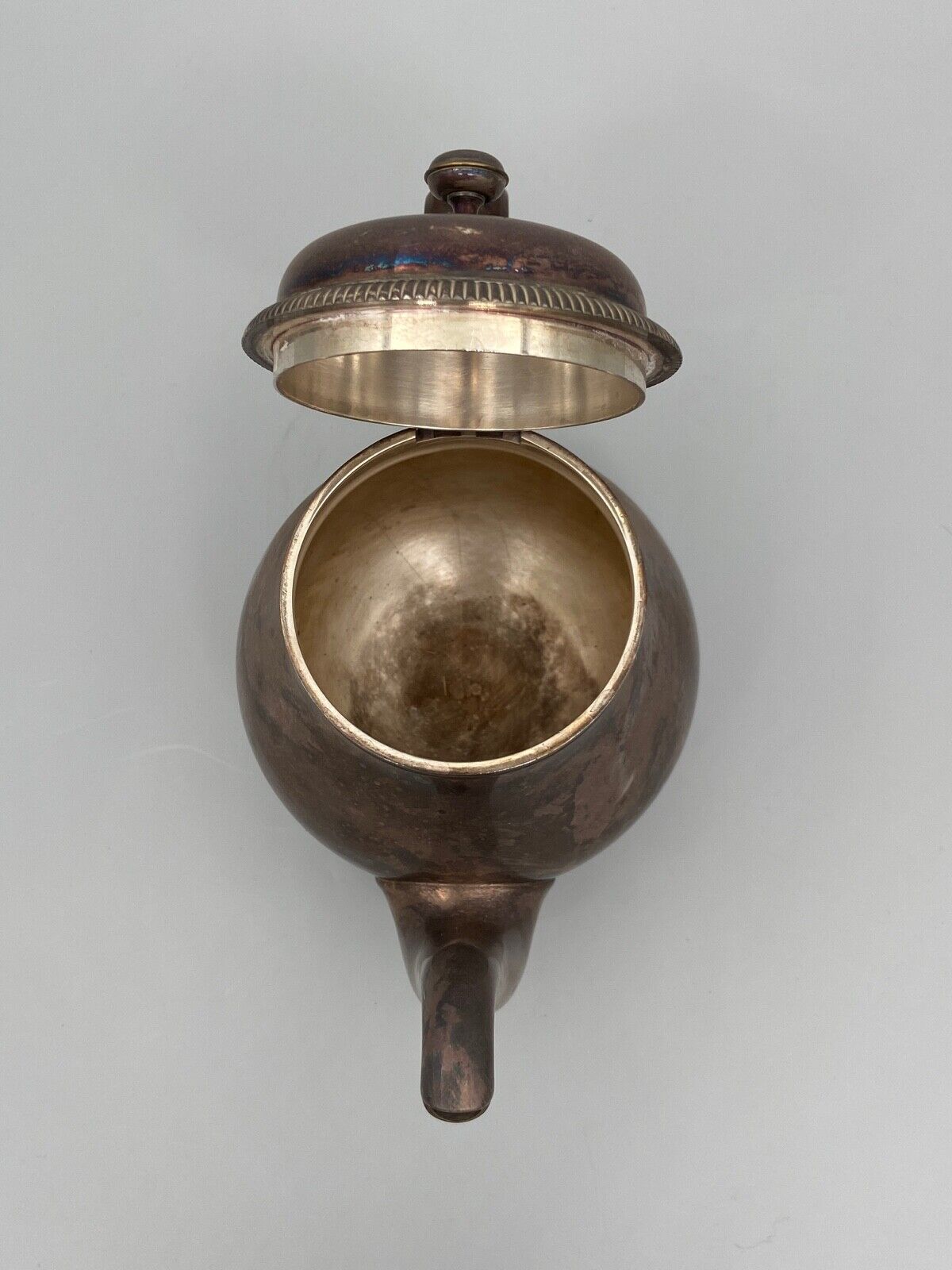 Theiere ou verseuse gallia christofle en metal argente prise bois france