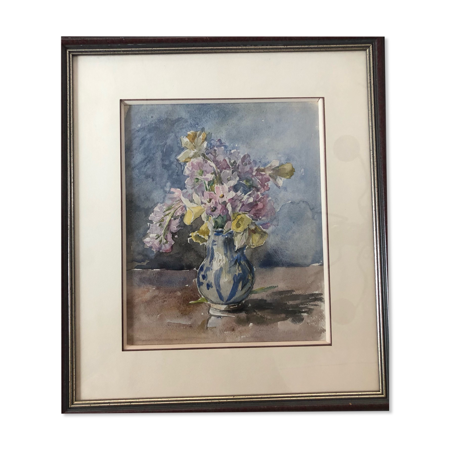 Watercolor bouquet , anonymous XXth