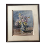 Watercolor bouquet , anonymous XXth
