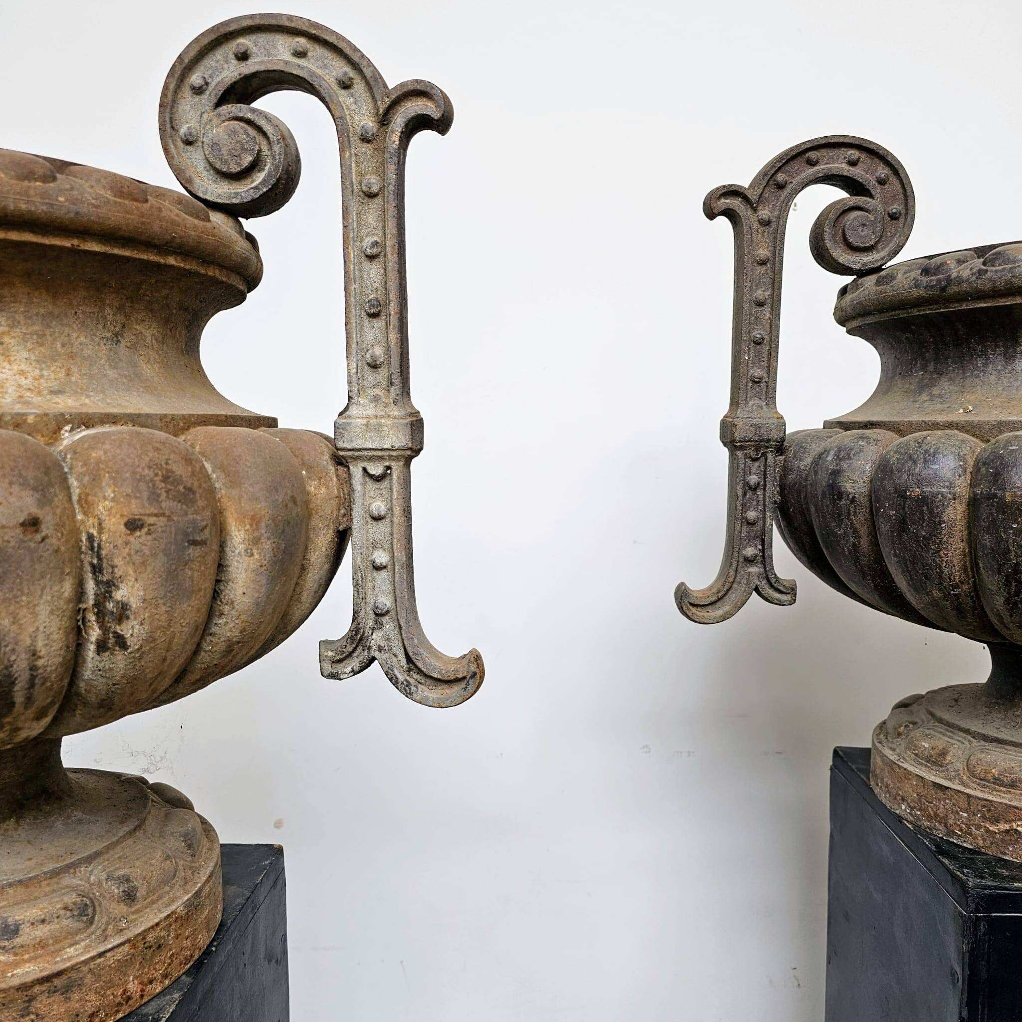 4 19th century cast iron garden basins